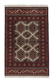 80X124 絨毯 トルクメン オリエンタル ブラック/茶色 (ウール, ペルシャ/イラン) Carpetvista