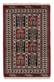 84X122 Turkaman Rug Oriental Black/Dark Red (Wool, Persia/Iran) Carpetvista