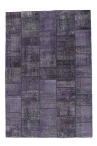 204X300 Tapis Patchwork Moderne Noir/Violet Foncé (Laine, Perse/Iran) Carpetvista