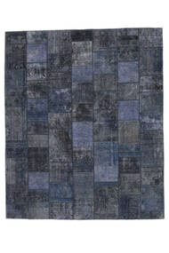 Tapete Persa Patchwork 256X306 Preto/Azul Escuro Grande (Lã, Pérsia/Irão)