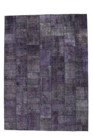  パッチワーク 絨毯 258X359 Vintage ペルシャ ウール ブラック/ダークパープル 大 Carpetvista