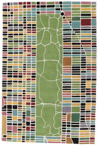  New-York/Manhattan Handtufted 絨毯 200X300 ウール グリーン/ブラック Carpetvista