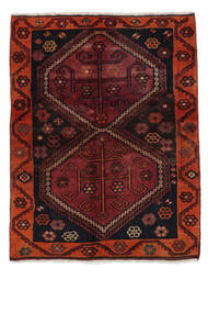 絨毯 ロリ 143X184 ブラック/ダークレッド (ウール, ペルシャ/イラン)