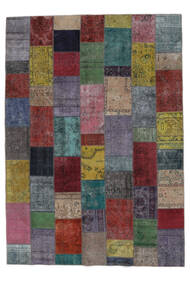  Persischer Patchwork - Persien/Iran Teppich 254X358 Schwarz/Dunkelrot Großer (Wolle, Persien/Iran)