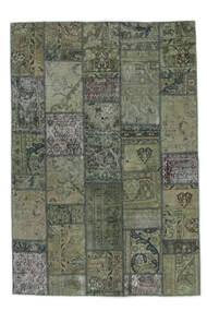  Persischer Patchwork - Persien/Iran Teppich 142X206 Schwarz/Dunkelgrün (Wolle, Persien/Iran)