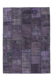  Persischer Patchwork Teppich 144X203 Schwarz/Dunkellila (Wolle, Persien/Iran)