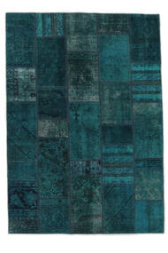  Patchwork - Persien/Iran 143X205 Vintage Perzisch Wol Vloerkleed Zwart/Donkerblauw Klein Carpetvista