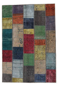  Patchwork - Persien/Iran 143X206 Vintage ペルシャ ウール 絨毯 ブラック/茶色 小 Carpetvista