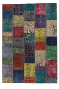  Patchwork - Persien/Iran 142X206 Vintage Perzsa Gyapjúszőnyeg Fekete/Barna Kicsi Carpetvista