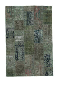  Patchwork Rug 137X208 Vintage Persian Wool Black/Dark Green Small Carpetvista