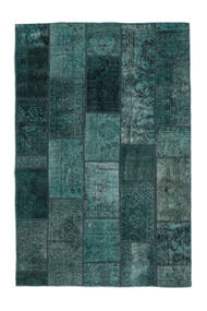 絨毯 パッチワーク 137X205 ブラック/ダークターコイズ (ウール, ペルシャ/イラン)