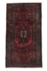 110X199 Hamadan Teppich Orientalischer Schwarz/Dunkelrot (Wolle, Persien/Iran) Carpetvista