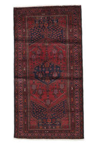 Dywan Orientalny Hamadan 103X201 Czarny/Ciemnoczerwony (Wełna, Persja/Iran)
