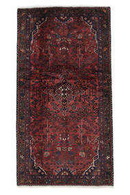 101X189 Hamadan Teppich Orientalischer Schwarz/Dunkelrot (Wolle, Persien/Iran) Carpetvista