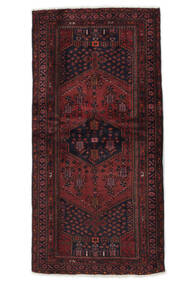 101X201 Hamadan Teppich Orientalischer Schwarz/Dunkelrot (Wolle, Persien/Iran) Carpetvista