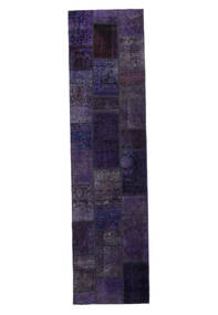 79X307 絨毯 パッチワーク モダン 廊下 カーペット ブラック (ウール, ペルシャ/イラン) Carpetvista