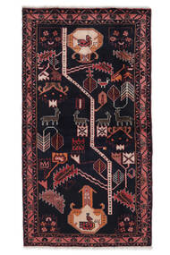 Hamadan Rug 105X191 Black/Dark Red Wool, Persia/Iran Carpetvista