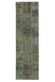  Patchwork - Persien/Iran 73X251 Vintage Perzsa Gyapjúszőnyeg Sötétzöld/Fekete Kicsi Carpetvista