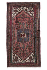 Hamadan Vloerkleed 103X196 Zwart/Donkerrood Wol, Perzië/Iran Carpetvista