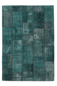 絨毯 Patchwork - Persien/Iran 140X201 ブラック/ダークターコイズ (ウール, ペルシャ/イラン)