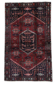 116X191 Hamadan Teppich Orientalischer Schwarz/Dunkelrot (Wolle, Persien/Iran) Carpetvista