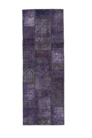  Persischer Patchwork Teppich 74X208 Läufer Schwarz/Dunkellila (Wolle, Persien/Iran)