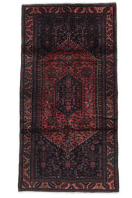  Persischer Hamadan Teppich 106X201 Schwarz/Dunkelrot (Wolle, Persien/Iran)