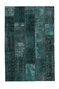 168X239 Patchwork Teppich Moderner Schwarz/Dunkeltürkis (Wolle, Persien/Iran) Carpetvista