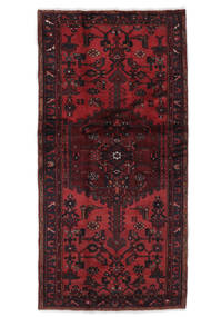98X198 Hamadan Teppich Orientalischer Schwarz/Dunkelrot (Wolle, Persien/Iran) Carpetvista