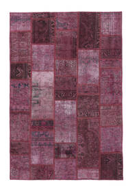 Tapete Patchwork - Persien/Iran 140X208 Rosa Escuro/Preto (Lã, Pérsia/Irão)