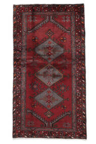 絨毯 ハマダン 110X205 ブラック/ダークレッド (ウール, ペルシャ/イラン)