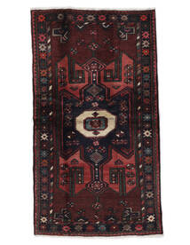 108X194 Hamadan Teppich Orientalischer Schwarz/Dunkelrot (Wolle, Persien/Iran) Carpetvista