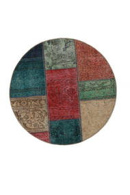  Patchwork - Persien/Iran Ø 100 Vintage Persian Wool Rug Dark Red/Black Small Carpetvista