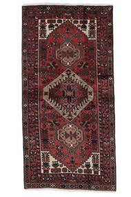  Hamadan Rug 111X227 Persian Wool Black/Dark Red Small Carpetvista