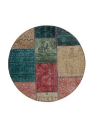  Patchwork - Persien/Iran Ø 100 Vintage Persian Wool Rug Brown/Black Small Carpetvista