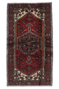 100X180 Hamadan Teppich Orientalischer Schwarz/Dunkelrot (Wolle, Persien/Iran) Carpetvista