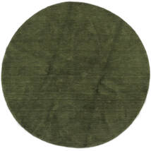  200X200 Handloom Teppich Quadratisch Schwarz/Dunkelgrün Indien Carpetvista