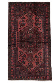 109X202 Hamadan Teppich Orientalischer Schwarz/Dunkelrot (Wolle, Persien/Iran) Carpetvista