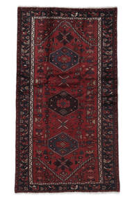 107X192 Hamadan Teppich Orientalischer Schwarz/Dunkelrot (Wolle, Persien/Iran) Carpetvista