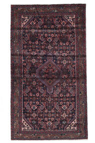 107X185 Hamadan Teppich Orientalischer Schwarz/Dunkelrot (Wolle, Persien/Iran) Carpetvista