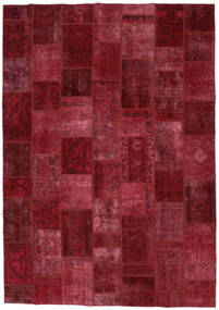 Tapete Persa Patchwork 252X353 Vermelho Escuro/Preto Grande (Lã, Pérsia/Irão)