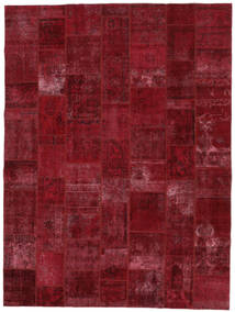 Tapete Patchwork 308X409 Vermelho Escuro/Preto Grande (Lã, Pérsia/Irão)