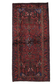  106X221 Hamadan Vloerkleed Zwart/Donkerrood Perzië/Iran Carpetvista