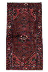 105X198 Hamadan Teppich Orientalischer Schwarz/Dunkelrot (Wolle, Persien/Iran) Carpetvista