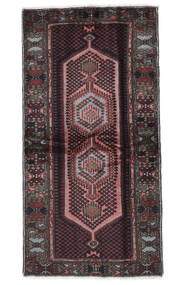 絨毯 オリエンタル ハマダン 98X191 ブラック/ダークレッド (ウール, ペルシャ/イラン)