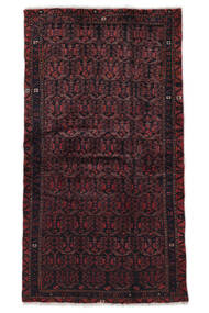 107X196 Hamadan Teppich Orientalischer Schwarz/Dunkelrot (Wolle, Persien/Iran) Carpetvista
