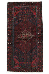 105X211 Alfombra Hamadan Oriental Negro/Rojo Oscuro (Lana, Persia/Irán) Carpetvista