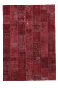 250X356 Alfombra Patchwork Moderna Rojo Oscuro/Negro Grande (Lana, Persia/Irán) Carpetvista