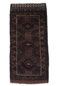 50X105 絨毯 バルーチ オリエンタル ブラック (ウール, アフガニスタン) Carpetvista