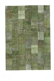  Patchwork - Persien/Iran 251X361 Vintage Persan Covor Lână Verde Închis/Verde Mare Carpetvista